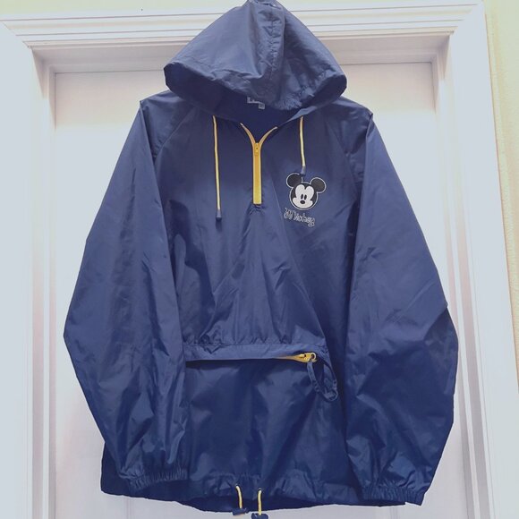 Disneyland-Hong Kong Micky Mouse Rain Jacket-Unisex-Pull Over Hooded-Size Large - Picture 2 of 16